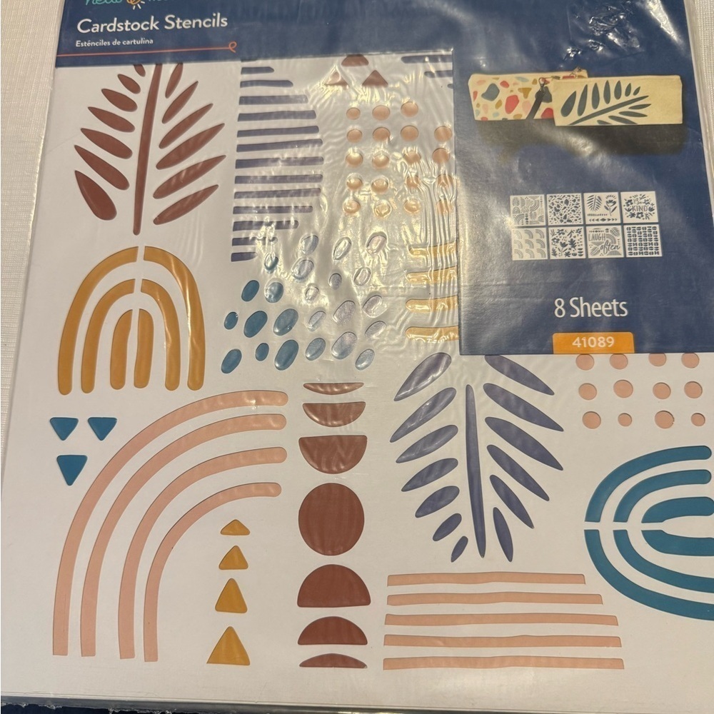 Hello Hobby NWT Cardstock Stencils - 8 Sheets Arts and Crafts Painting Scrapbook